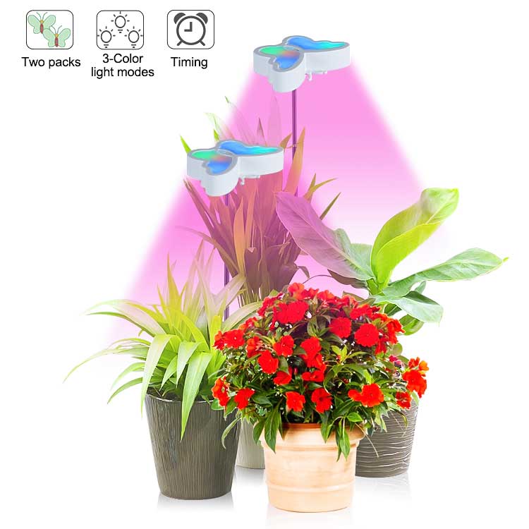 20W Colorful butterfly 2 heads new plant growth light full spectrum fill light telescopic rod type plant light