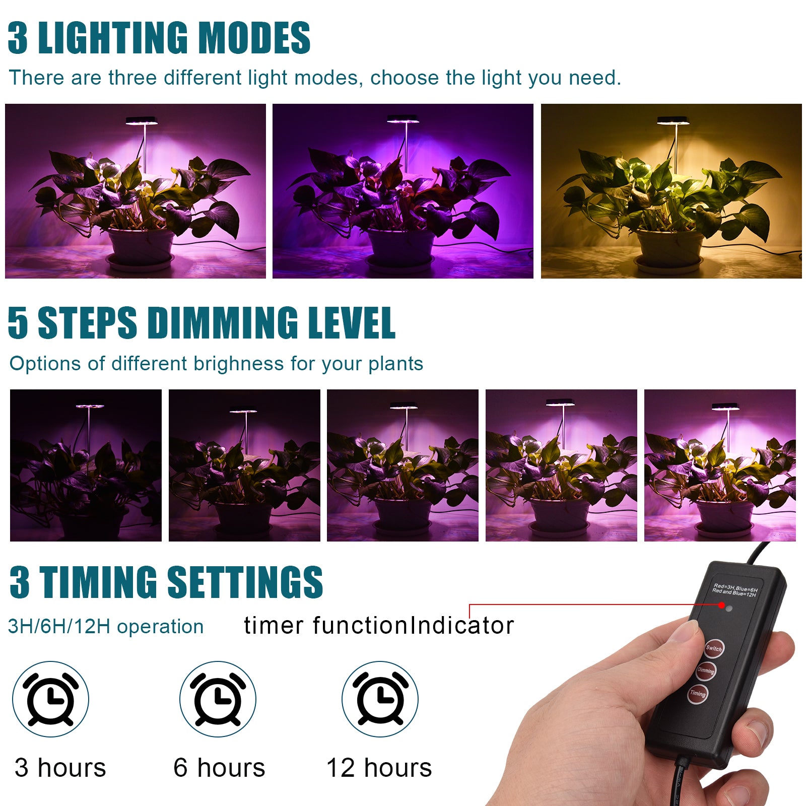 10W new plant fill light four-head plug plant light private model growth light succulent potted plant light 的副本